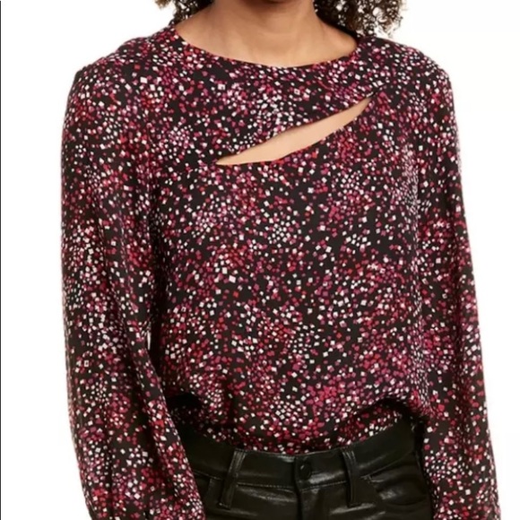 Parker long sleeve cutout print blouses - Picture 1 of 6